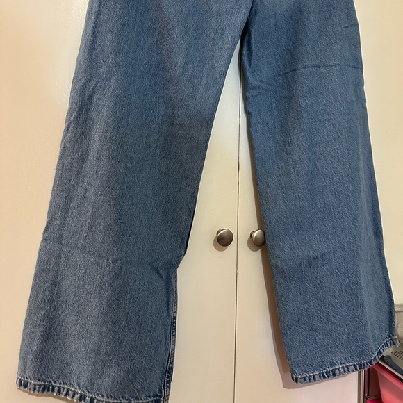 Zara Women High Rise Denim Jeans sz 6 Blue Straight Leg Zip Fly - Picture 8 of 11